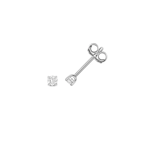 Diamond 4 Claw Earring Studs 0.15ct. 18ct White Gold